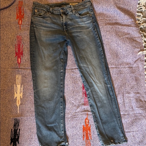 🍍AG-ED DENIM MARI CROP HIGH-Rise Slim Straight 🍍Sz 31🍍26” inseam🍍6” rise🍍 - Picture 1 of 9
